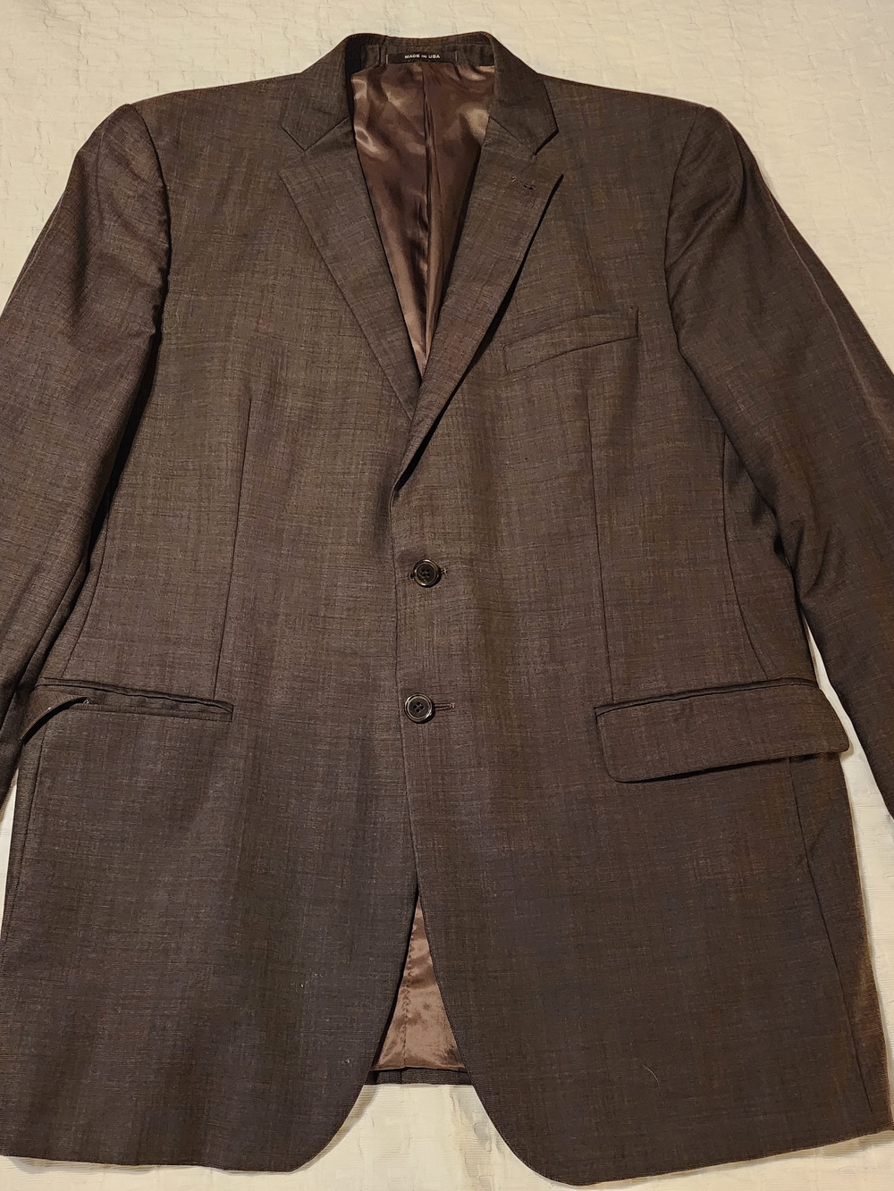 Joseph Abboud Brown Textured Two-Button Blazer